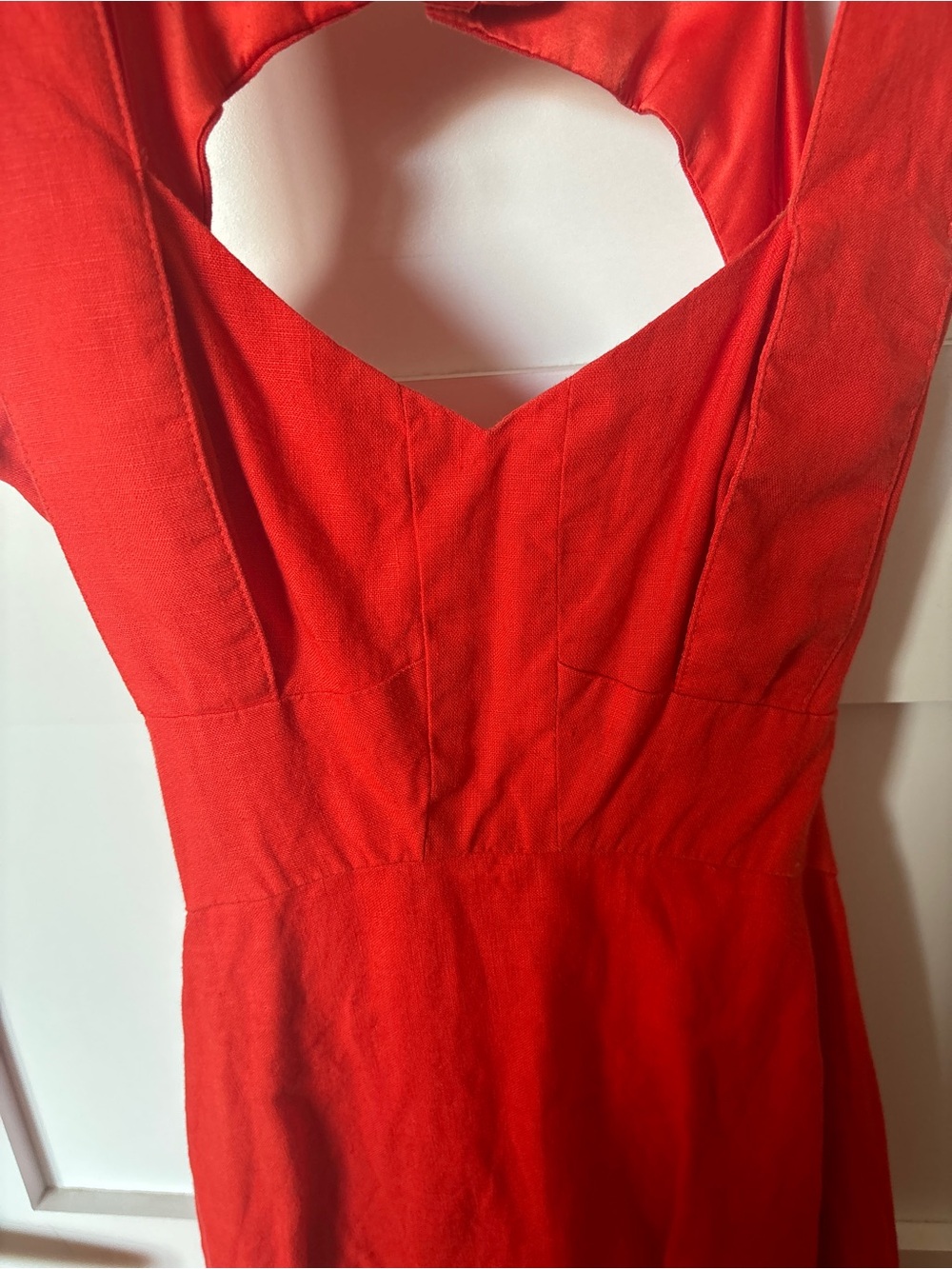Marciano Red Sleeveless Fit & Flare Dress with Bow Details - Picture 4 of 8